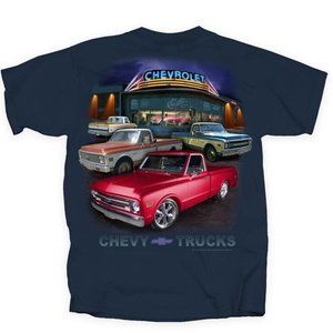 Vintage Chevy Chevrolet Trucks Showroom Short Sleeve T-Shirt - NEW Fast Ship